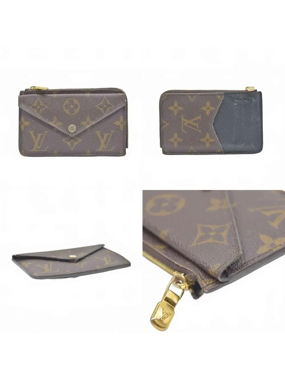 $675 Louis Vuitton  Monogram Recto Verso Card Holder RFID